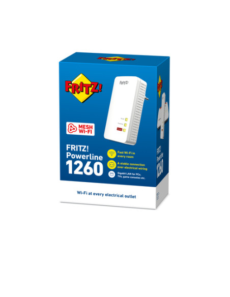 Powerline FRITZ! 1260 INT 1200 Mbit/s Collegamento ethernet LAN Wi-Fi Bianco 1 pz