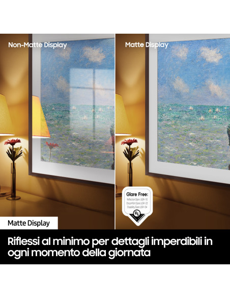 Samsung TV QLED 4K 43” QE43LS03DAUXZT Smart TV Wi-Fi Black 2024, Matte Display, Processore Quantum 4K, Modern Frame Design, OT