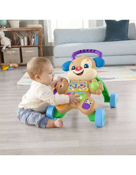 Fisher-Price Cagnolino Primi Passi - Ridi & Impara, Edizione multilingue, giocattolo musicale per camminare Giocattolo per Neona