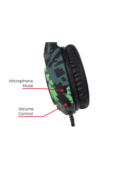 SureFire Skirmish Auricolare Cablato A Padiglione Gaming USB tipo A Nero, Mimetico, Verde