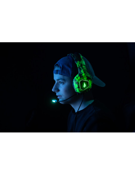 SureFire Skirmish Auricolare Cablato A Padiglione Gaming USB tipo A Nero, Mimetico, Verde
