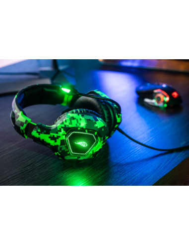 SureFire Skirmish Auricolare Cablato A Padiglione Gaming USB tipo A Nero, Mimetico, Verde