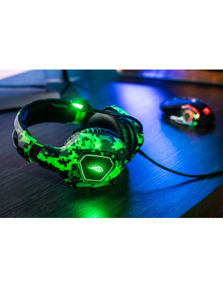 SureFire Skirmish Auricolare Cablato A Padiglione Gaming USB tipo A Nero, Mimetico, Verde