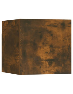 Set Mobili Porta TV 8 pz Rovere Fumo in Legno Multistrato