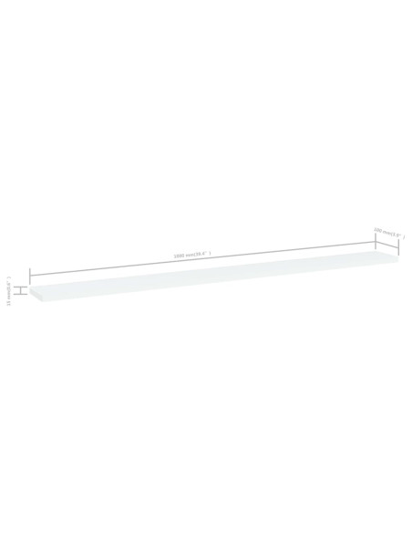 Ripiani per Libreria 4pz Bianchi 100x10x1,5cm Legno Multistrato