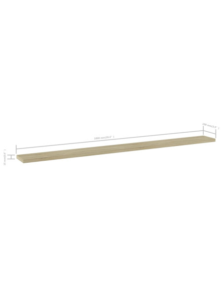 Ripiani per Libreria 4pz Rovere Sonoma 100x10x1,5cm Multistrato