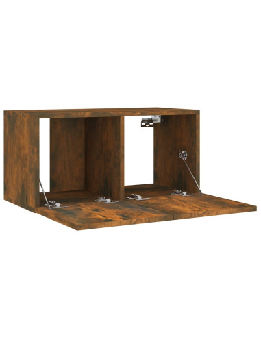 Set di Mobili Porta TV 4 pz Rovere Fumo in Legno Multistrato