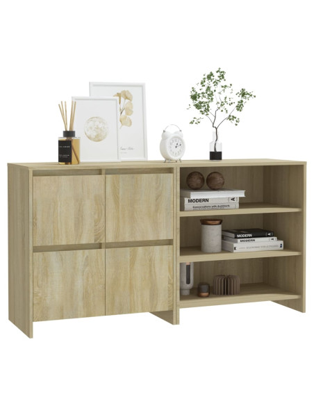 Credenze 2 pz Rovere Sonoma in Legno Multistrato