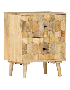 Comodino 40x30x50 cm in Legno Massello di Mango 2