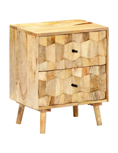 Comodino 40x30x50 cm in Legno Massello di Mango