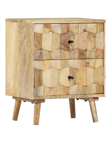 Comodino 40x30x50 cm in Legno Massello di Mango