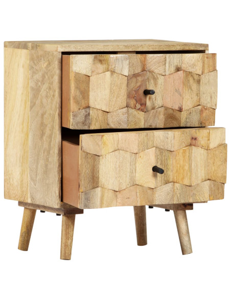 Comodino 40x30x50 cm in Legno Massello di Mango
