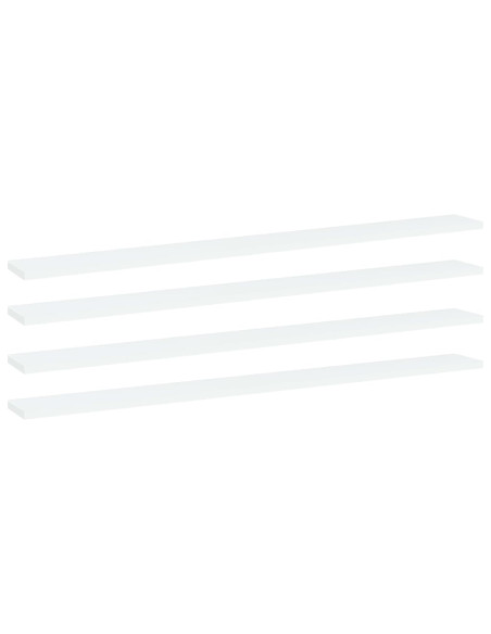 Ripiani per Libreria 4pz Bianchi 100x10x1,5cm Legno Multistrato