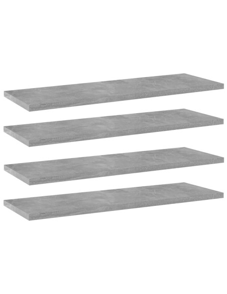 Ripiani per Libreria 4pz Grigio Cemento 60x20x1,5cm Multistrato