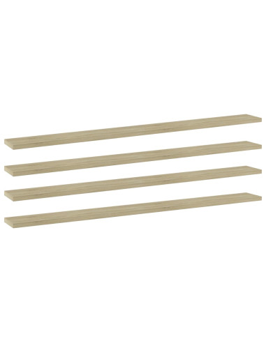 Ripiani per Libreria 4pz Rovere Sonoma 100x10x1,5cm Multistrato