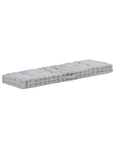 Cuscino per Pallet e Pavimento in Cotone 120x40x7 cm Grigio
