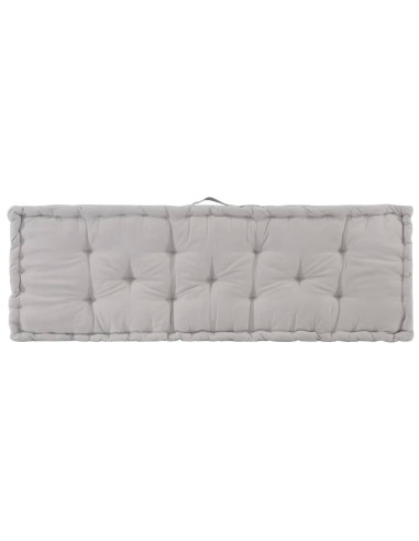 Cuscino per Pallet e Pavimento in Cotone 120x40x7 cm Grigio