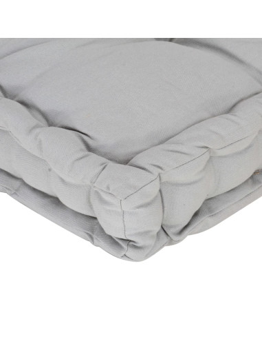 Cuscino per Pallet e Pavimento in Cotone 120x40x7 cm Grigio