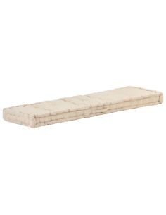 Cuscino per Pallet e Pavimento in Cotone 120x40x7 cm Beige