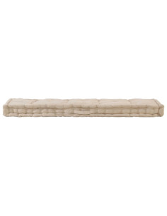 Cuscino per Pallet e Pavimento in Cotone 120x40x7 cm Beige 2