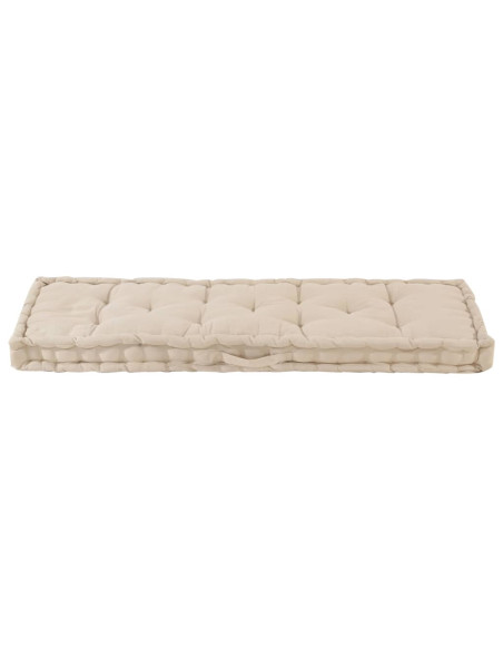 Cuscino per Pallet e Pavimento in Cotone 120x40x7 cm Beige