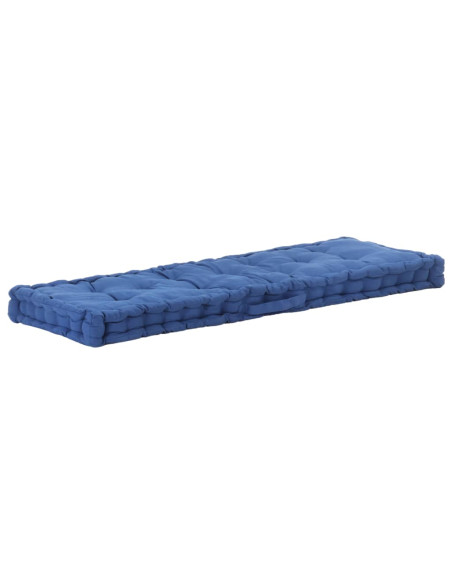 Cuscino per Pallet e Pavimento in Cotone 120x40x7 cm Blu Chiaro