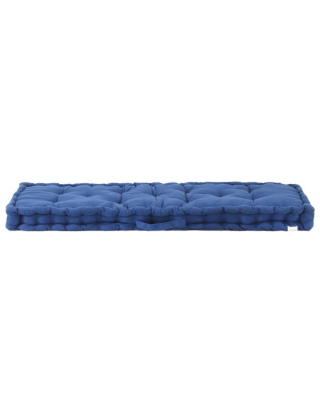 Cuscino per Pallet e Pavimento in Cotone 120x40x7 cm Blu Chiaro