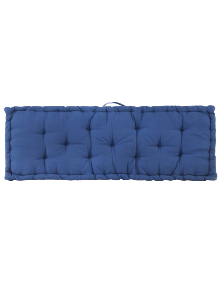 Cuscino per Pallet e Pavimento in Cotone 120x40x7 cm Blu Chiaro