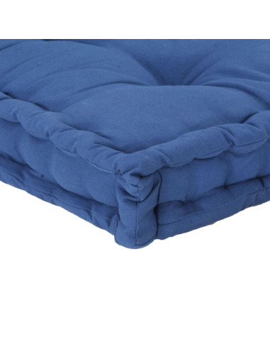 Cuscino per Pallet e Pavimento in Cotone 120x40x7 cm Blu Chiaro