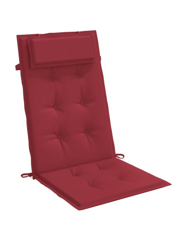 Cuscini Sedia con Schienale Alto 2 pz Rosso Vino Tessuto Oxford