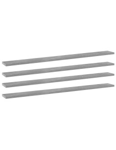 Ripiani Libreria 4pz Grigio Cemento 100x10x1,5cm Multistrato