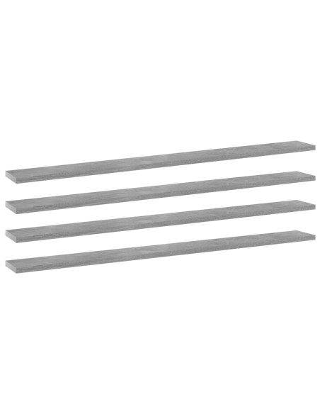 Ripiani Libreria 4pz Grigio Cemento 100x10x1,5cm Multistrato