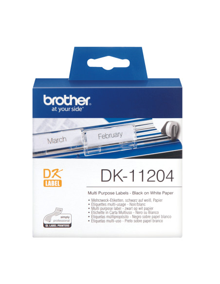 Brother DK-11204 nastro per etichettatrice Nero su bianco