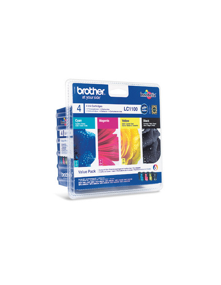 Brother LC1100VALBPRF cartuccia d'inchiostro 4 pz Originale Resa standard Nero, Ciano, Magenta, Giallo