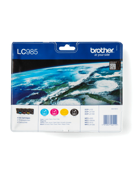 Brother LC985VALBP cartuccia d'inchiostro 4 pz Originale Nero, Ciano, Magenta, Giallo