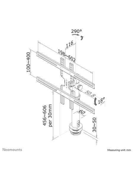 Neomounts FPMA-D1200BLACK Braccio per monitor 32-60"