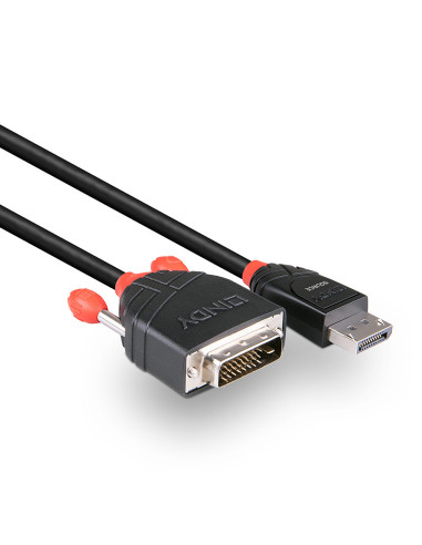 Lindy 41490 cavo e adattatore video 1 m DVI-D DisplayPort Nero