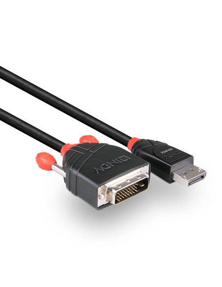 Lindy 41490 cavo e adattatore video 1 m DVI-D DisplayPort Nero