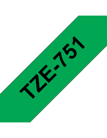 Brother TZE-751 nastro per etichettatrice Nero su verde
