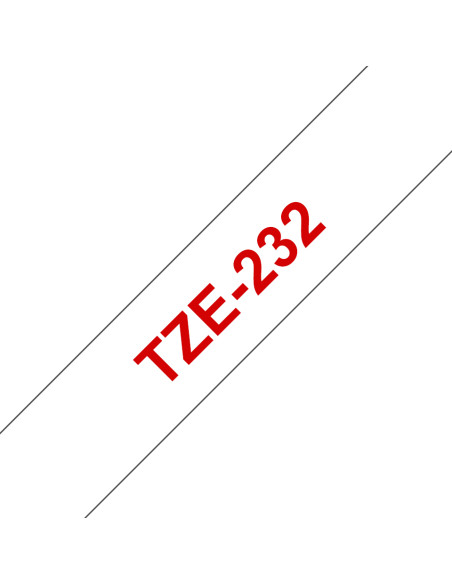 Brother TZE-232 nastro per etichettatrice Rosso su bianco