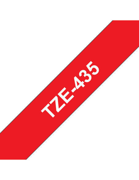 Brother TZE-435 nastro per etichettatrice Bianco su rosso