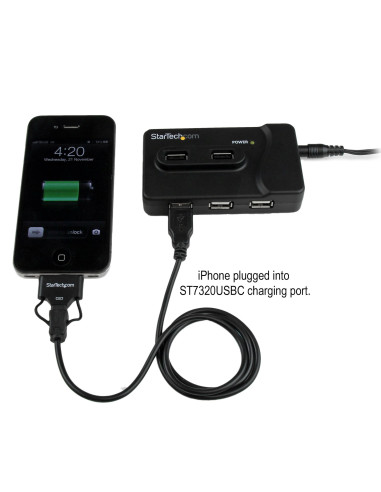 StarTech.com Hub combo USB 3.0/2.0 a 6 porte con porta di caricamento