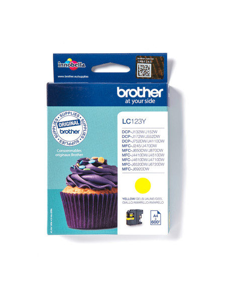 Brother LC123Y cartuccia d'inchiostro 1 pz Originale Giallo