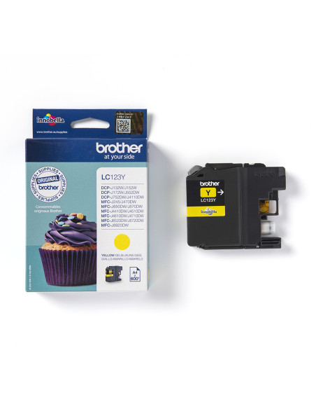 Brother LC123Y cartuccia d'inchiostro 1 pz Originale Giallo