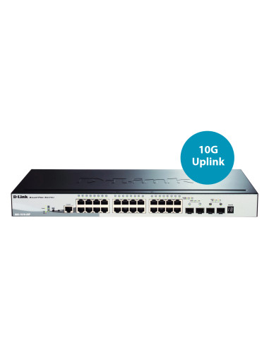 D-Link DGS-1510-28P switch di rete Gestito L3 Gigabit Ethernet (10/100/1000) Supporto Power over Ethernet (PoE) Nero