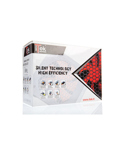 itek DESERT 550 alimentatore per computer 550 W 20+4 pin ATX ATX Nero, Rosso