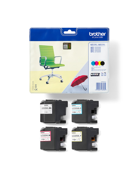 Brother LC-229XLVALBP cartuccia d'inchiostro 4 pz Originale Nero, Ciano, Magenta, Giallo