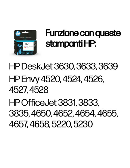HP Cartuccia originale inchiostro tricromia 302