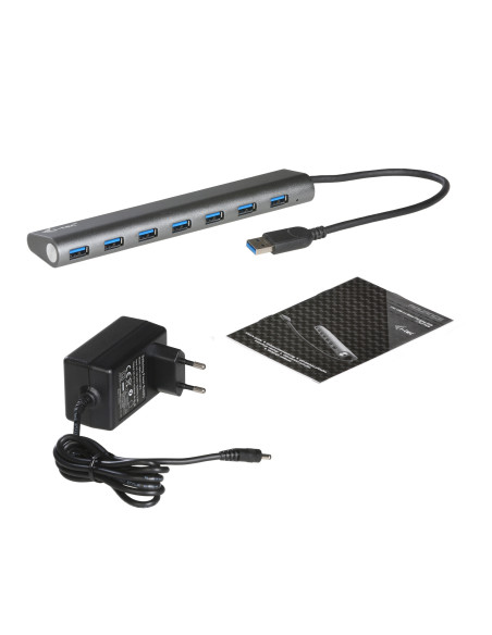 i-tec Metal U3HUB778 hub di interfaccia USB 3.2 Gen 1 (3.1 Gen 1) Type-A 5000 Mbit/s Argento