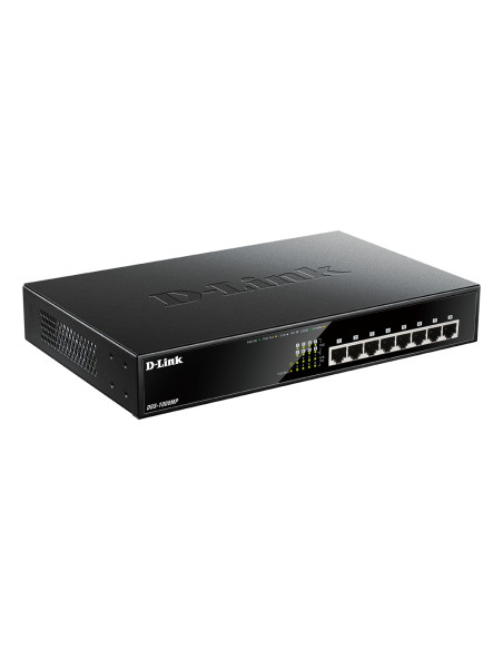 D-Link DGS-1008MP switch di rete Non gestito Gigabit Ethernet (10/100/1000) Supporto Power over Ethernet (PoE) 1U Nero